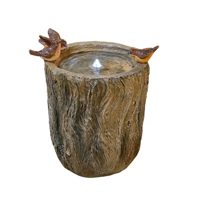 Outdoor Living UK Bird On Log Traditional Water Feature With Cover
