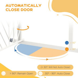PawHut Pressure Fit Safety Gate W/ Auto Closing Door, Double Locking, Openings 74-80Cm - thumbnail 6