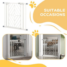 PawHut Pressure Fit Safety Gate W/ Auto Closing Door, Double Locking, Openings 74-80Cm - thumbnail 8