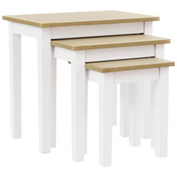 Lassic Vida Designs Yorkshire Nest Of 3 Tables, Oak & White - thumbnail 8