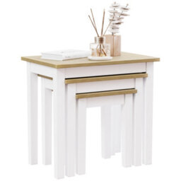 Lassic Vida Designs Yorkshire Nest Of 3 Tables, Oak & White - thumbnail 9