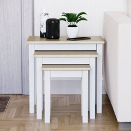 Lassic Vida Designs Yorkshire Nest Of 3 Tables, Oak & White - thumbnail 6