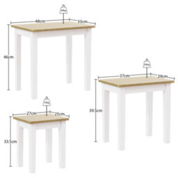 Lassic Vida Designs Yorkshire Nest Of 3 Tables, Oak & White - thumbnail 7