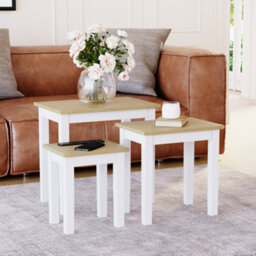 Lassic Vida Designs Yorkshire Nest Of 3 Tables, Oak & White