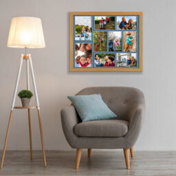 AK Frames 20X16 Oak Sleek Multi Photo Frame With Pompadour Mount - Holds 9 Apertures (2X) 7X5, (7X) 6X4 Photos - thumbnail 3