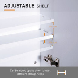 Homcom 60X75Cm Mirror Cabinet Wall Mount Storage Organizer Door Adjustable Shelf - thumbnail 4