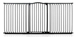 Bettacare Extra Tall Curved Top Dog Gate, 197Cm - 206Cm, Matt Black, Extra Tall 100Cm In Height, Pressure Fit Pet Gate - thumbnail 1
