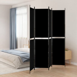 Vidaxl 4-Panel Room Divider Black 200X220 Cm Fabric Room Dividers - thumbnail 1