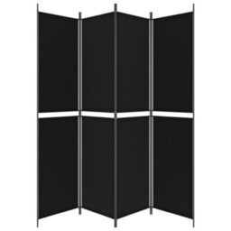 Vidaxl 4-Panel Room Divider Black 200X220 Cm Fabric Room Dividers - thumbnail 4