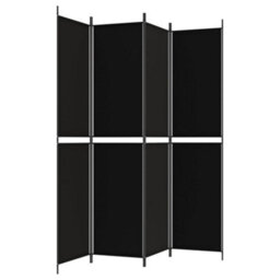 Vidaxl 4-Panel Room Divider Black 200X220 Cm Fabric Room Dividers - thumbnail 5