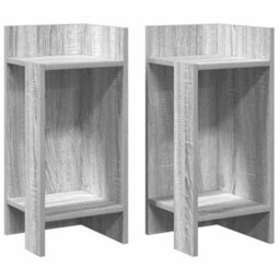 Berkfield Side Tables 2 Pcs With Shelf Grey Sonoma 25.5X27X60 Cm - thumbnail 2