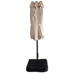 Gr8 Garden 4.6M Patio Parasol Large Double Sided Garden Umbrella Crank Handle Base Beige - thumbnail 3
