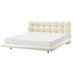 Beliani Bed Boucle Soulisse 180 X 200 Cm (Eu Super King) Off-White - thumbnail 4