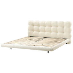 Beliani Bed Boucle Soulisse 180 X 200 Cm (Eu Super King) Off-White - thumbnail 6