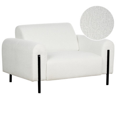 Beliani Armchair Askim Boucle White - image 1
