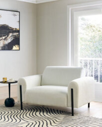 Beliani  Armchair Askim Boucle White - thumbnail 2