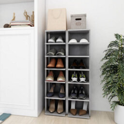 Vidaxl Shoe Cabinets 2 Pcs Concrete Grey 27.5X27X102 Cm