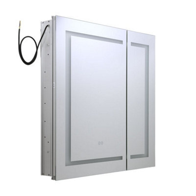 Homestylestore 750 X 750mm Wall Mounted Cool White Led Mirrored Door Bathroom Cabinet - image 1