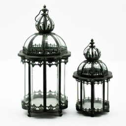 Minster Garden Lanterns (Set Of 2) - Metal - Green