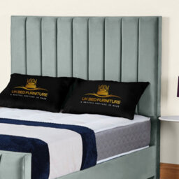 UKBEDFURNITURE Lisburn Grey Plush Valvet Upholstered Gas Lift Ottoman Storage Bed -  With 48 Inch Headboard - thumbnail 2