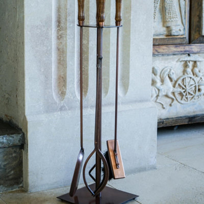 Ivyline Antique Copper Fireside Companion Set H74Cm W20.5Cm - image 1