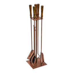 Ivyline Antique Copper Fireside Companion Set H74Cm W20.5Cm - thumbnail 2