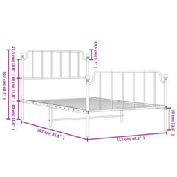 Berkfield Metal Bed Frame Without Mattress With Footboard White 107X203Cm - thumbnail 9