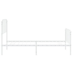 Berkfield Metal Bed Frame Without Mattress With Footboard White 107X203Cm - thumbnail 6