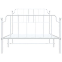 Berkfield Metal Bed Frame Without Mattress With Footboard White 107X203Cm - thumbnail 5