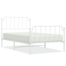 Berkfield Metal Bed Frame Without Mattress With Footboard White 107X203Cm - thumbnail 2