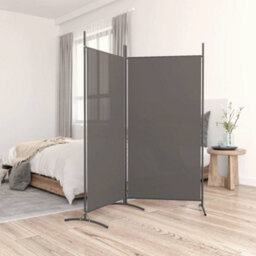 Berkfield 2-Panel Room Divider Anthracite 175X180 Cm Fabric - thumbnail 1