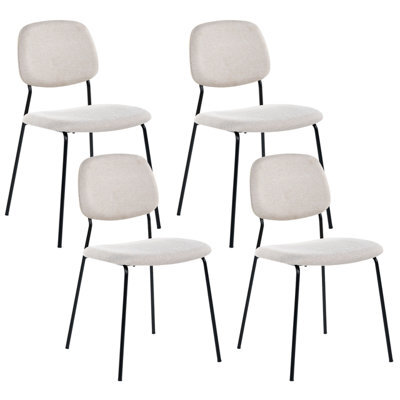 Beliani Set Of 4 Dining Chairs Riley Fabric Light Beige - image 1