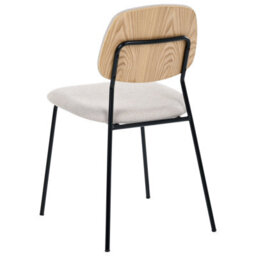 Beliani Set Of 4 Dining Chairs Riley Fabric Light Beige - thumbnail 6