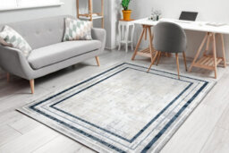 RugsX Modern Carpet Duke 51523 Cream / Blue - Frame, Structured, Very Soft,   180X270 Cm - thumbnail 5