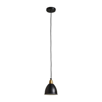 Valuelights Eli Contemporary Matt Black And Gold Dome Ceiling Pendant Light Fitting - image 1