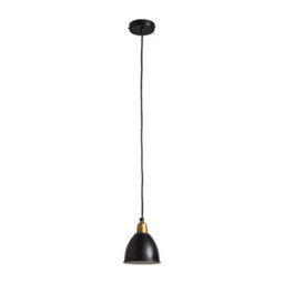 Valuelights Eli Contemporary Matt Black And Gold Dome Ceiling Pendant Light Fitting