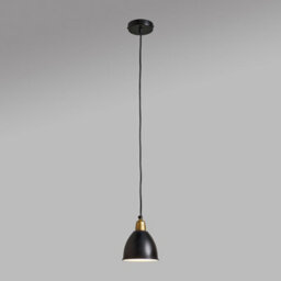 Valuelights Eli Contemporary Matt Black And Gold Dome Ceiling Pendant Light Fitting - thumbnail 2