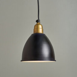 Valuelights Eli Contemporary Matt Black And Gold Dome Ceiling Pendant Light Fitting - thumbnail 3