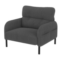 Matteo Corduroy Accent Chair - Comfortable Single Seater With Side Storage, Gray - thumbnail 9