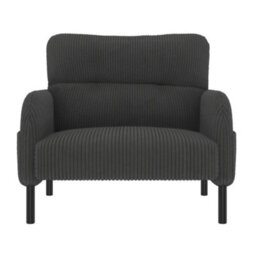 Matteo Corduroy Accent Chair - Comfortable Single Seater With Side Storage, Gray - thumbnail 8