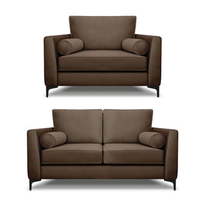 Modern Home Zara 2 Seater And Lovechair Set Mole - image 1