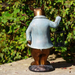 Burgess Large Pig With Lantern Ornament Home Garden Statue Decoration Tealight Holder - thumbnail 4
