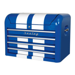 Sealey Topchest 4 Drawer Retro Style - Blue With White Stripes Ap28104Bws - thumbnail 8