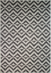 Loomed Charcoal Grey Geometric Flatweave Indoor Outdoor Rug 120X170Cm - thumbnail 5