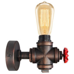 Long Life Lamps Company Vintage Industrial Rustic Tap Style Wall Light Waterpipe Lamp M0071P - thumbnail 6