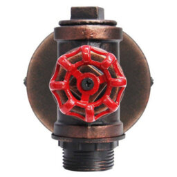 Long Life Lamps Company Vintage Industrial Rustic Tap Style Wall Light Waterpipe Lamp M0071P - thumbnail 5