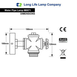 Long Life Lamps Company Vintage Industrial Rustic Tap Style Wall Light Waterpipe Lamp M0071P - thumbnail 2
