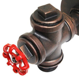 Long Life Lamps Company Vintage Industrial Rustic Tap Style Wall Light Waterpipe Lamp M0071P - thumbnail 4