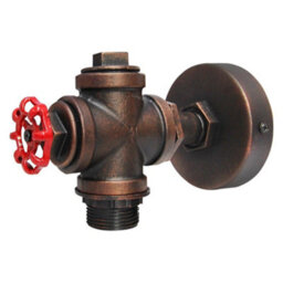 Long Life Lamps Company Vintage Industrial Rustic Tap Style Wall Light Waterpipe Lamp M0071P - thumbnail 3