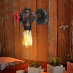 Long Life Lamps Company Vintage Industrial Rustic Tap Style Wall Light Waterpipe Lamp M0071P - thumbnail 8